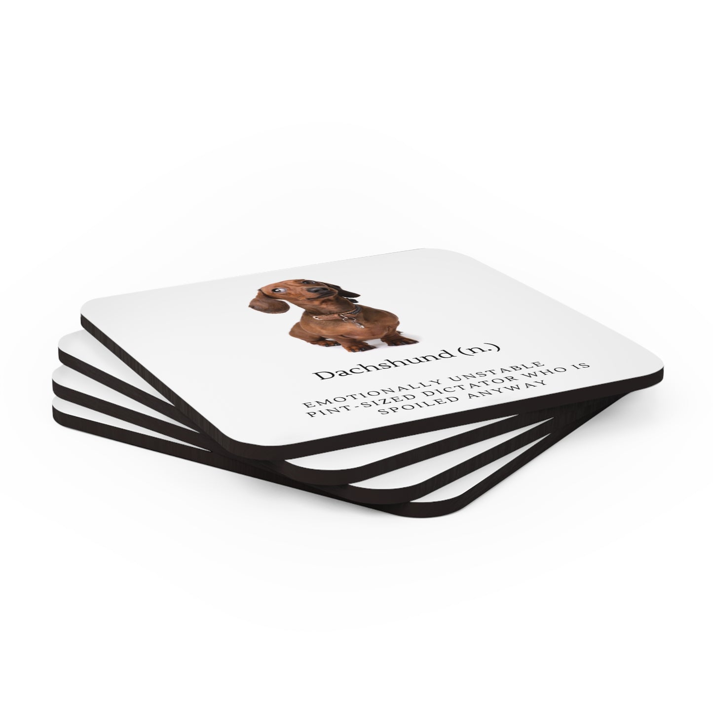 Dachshund Corkwood Coaster Set