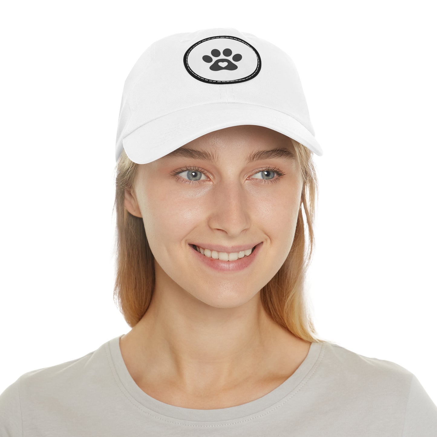 Fur Baby Dog Hat with Leather Patch (Round)