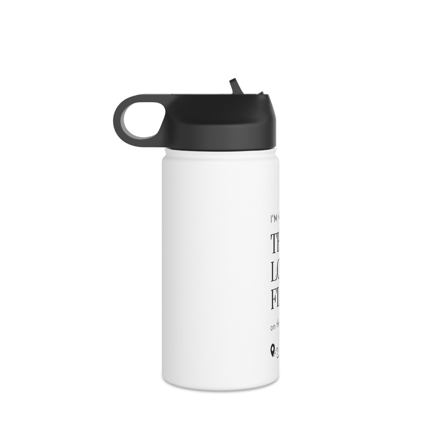 Stainless Steel Water Bottle, Standard Lid with Funny Hiking Message
