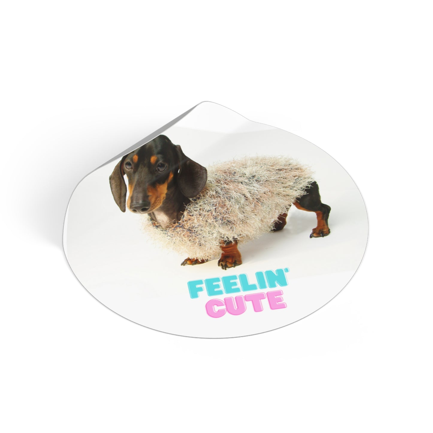 Fun Round Vinyl Dachshund Stickers