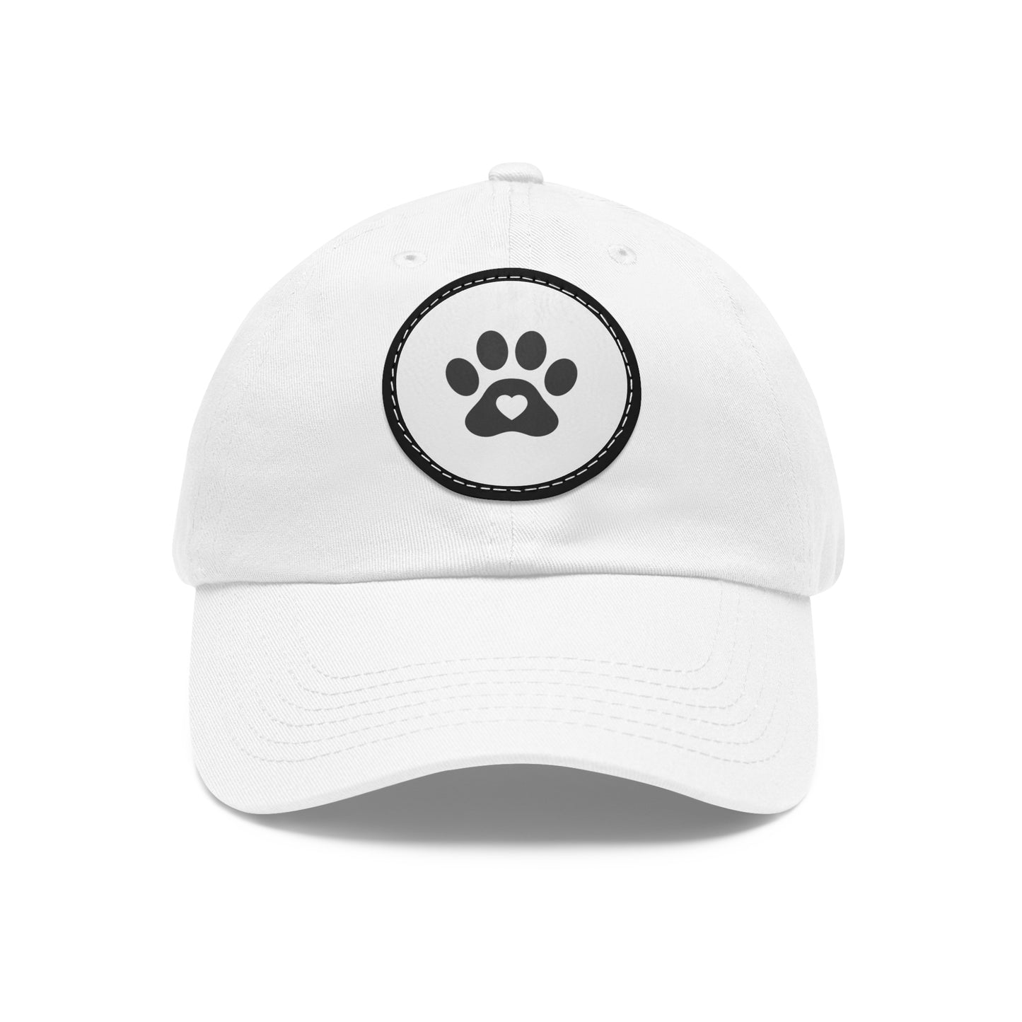 Fur Baby Dog Hat with Leather Patch (Round)