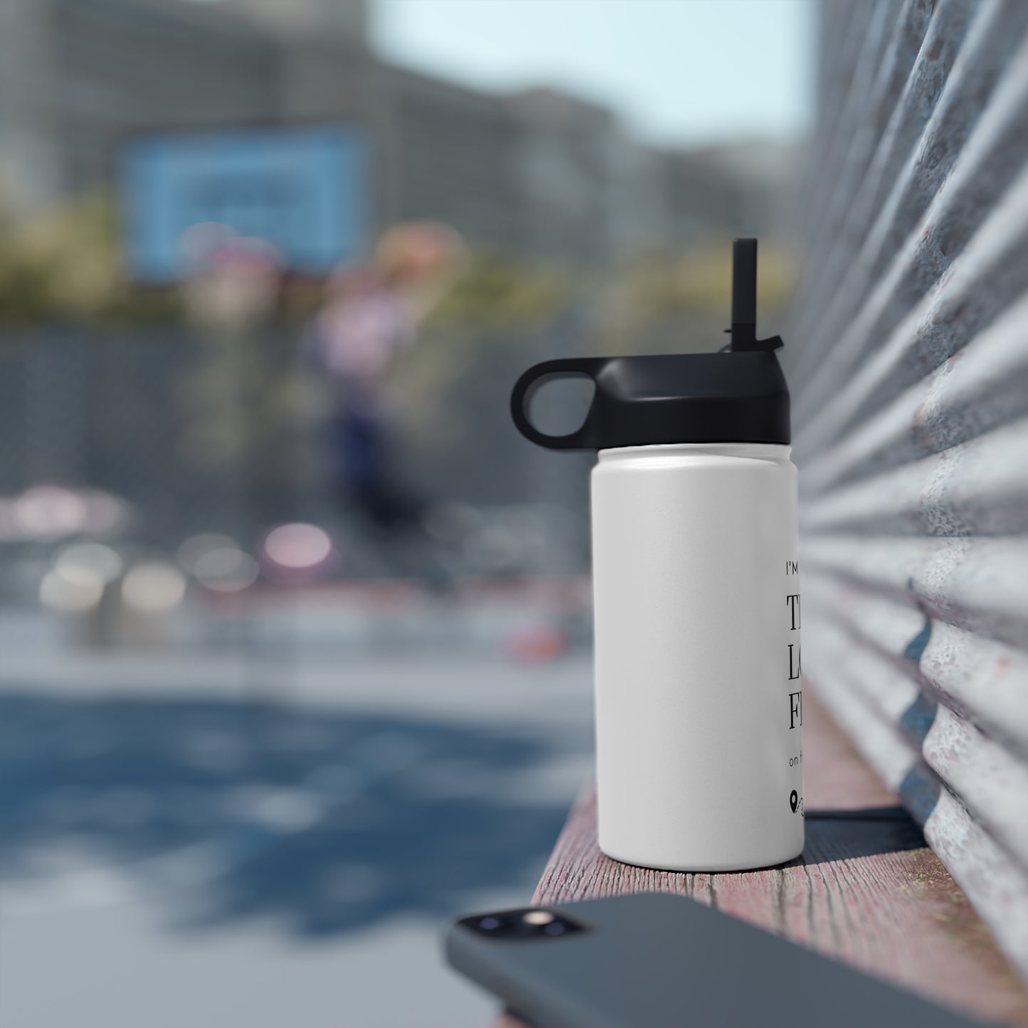 Stainless Steel Water Bottle, Standard Lid with Funny Hiking Message