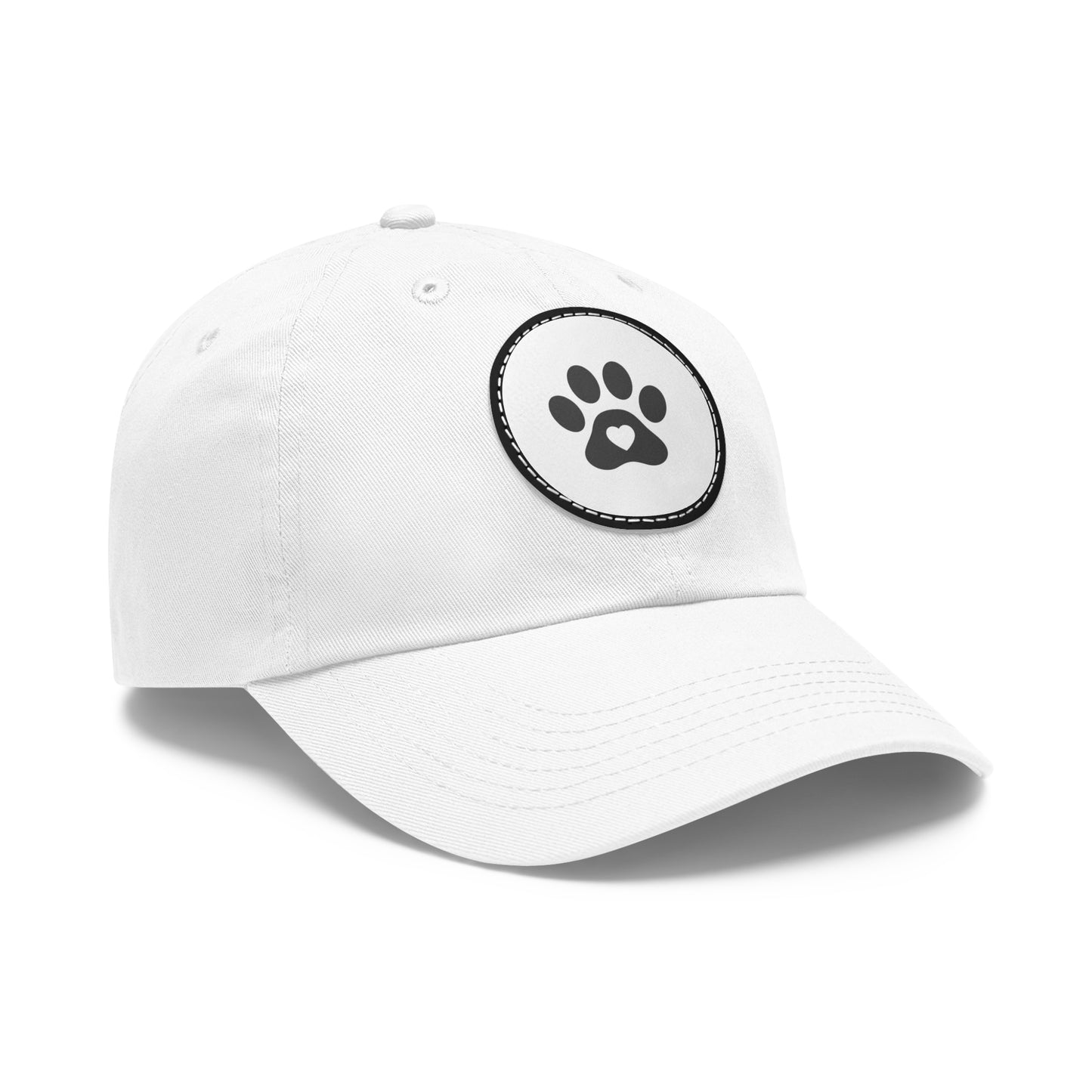 Fur Baby Dog Hat with Leather Patch (Round)
