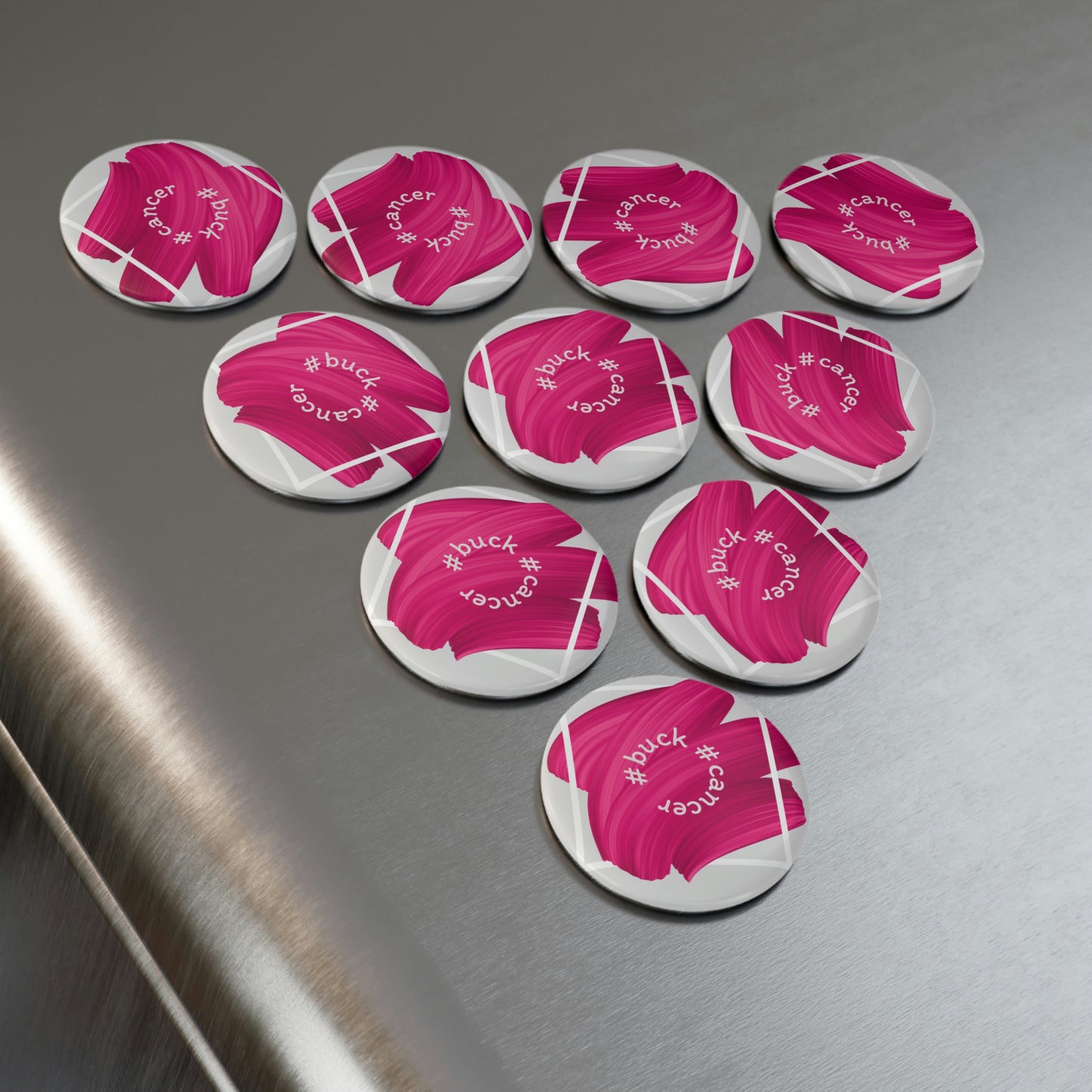 #buck #cancer Button Magnet, Round (1 & 10 pcs)