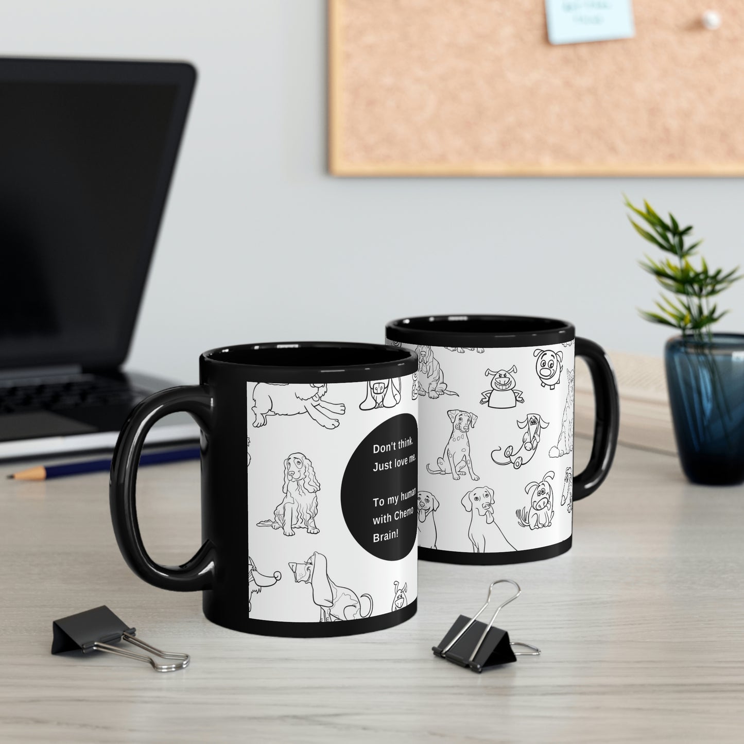 11oz Black Mug for Cancer Patients with Chemo Brain