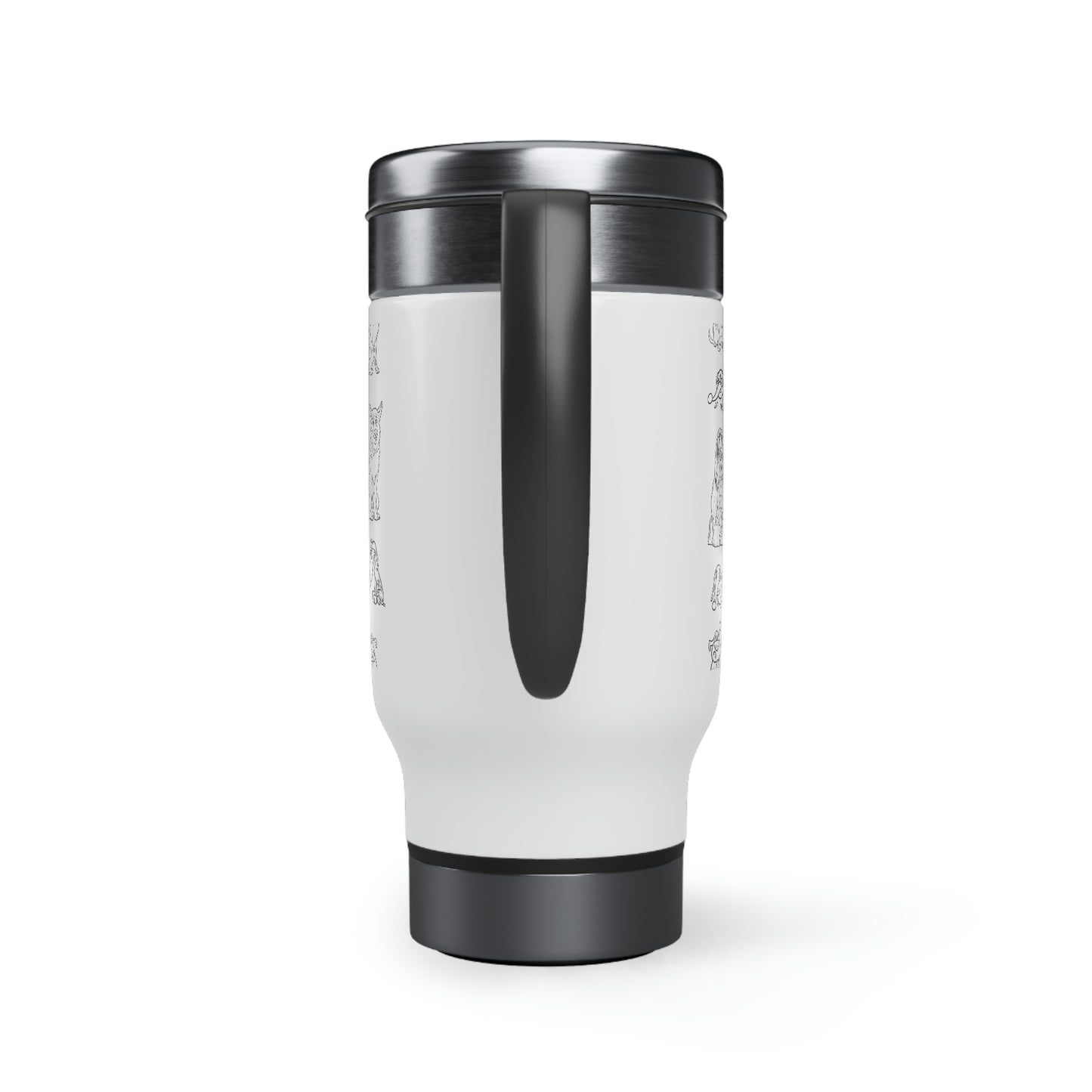 "Underdogs know how to fight" Stainless Steel Travel Mug with Handle, 14oz