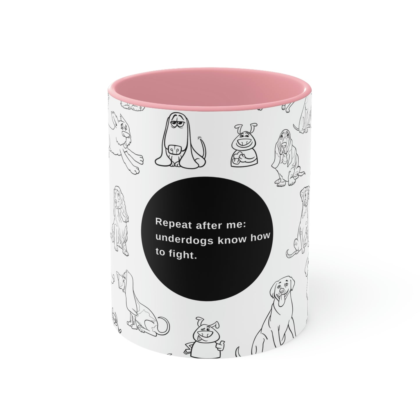 Underdog Black and White Accent Mug