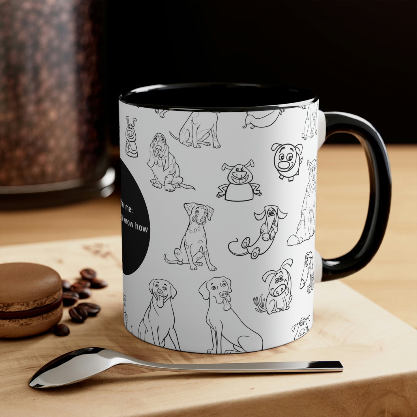 Underdog Black and White Accent Mug