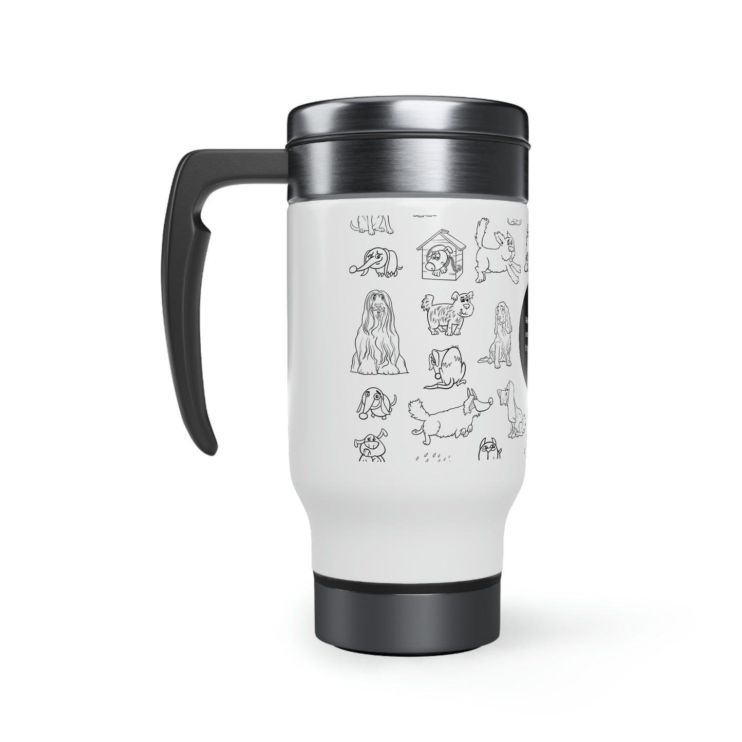 "Underdogs know how to fight" Stainless Steel Travel Mug with Handle, 14oz