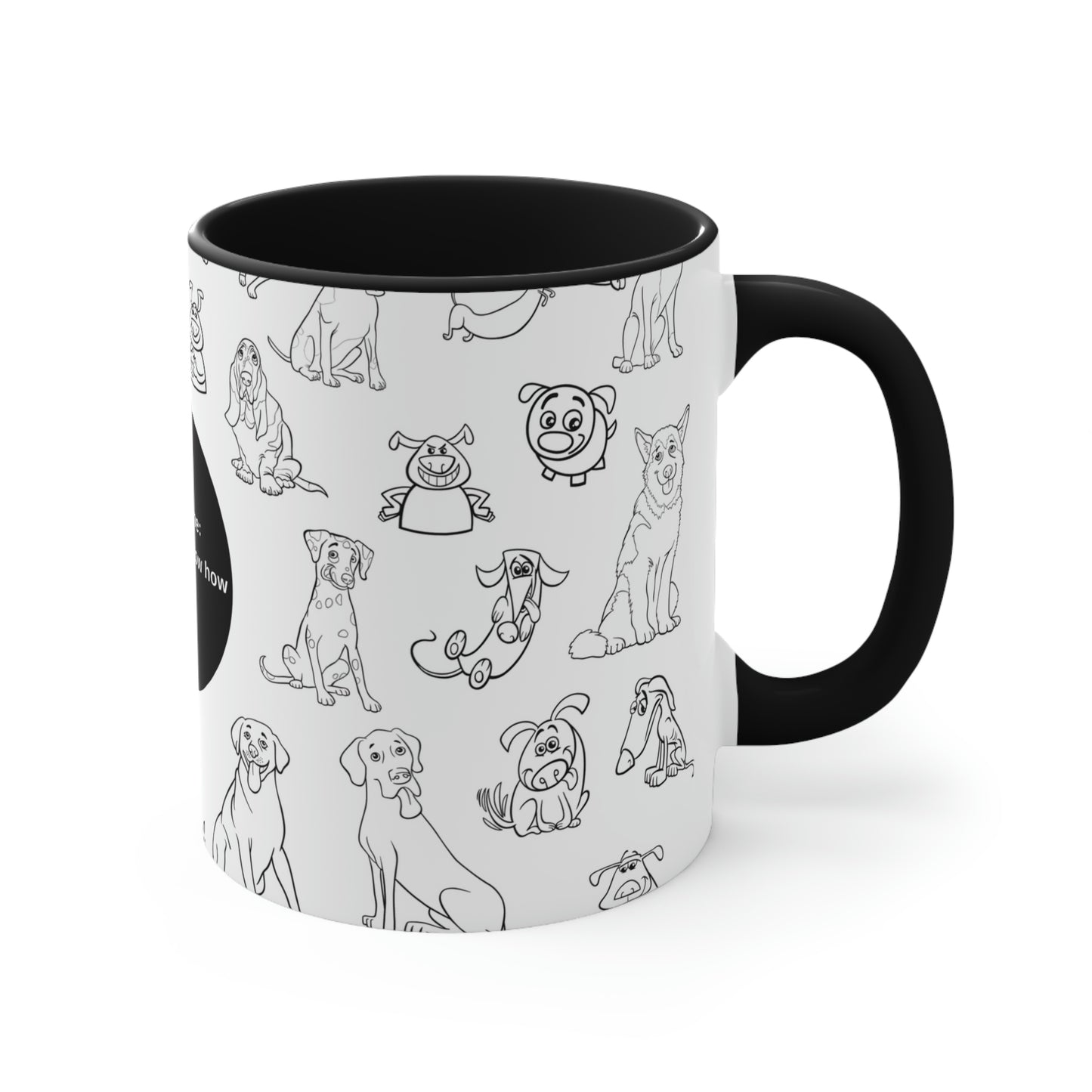 Underdog Black and White Accent Mug