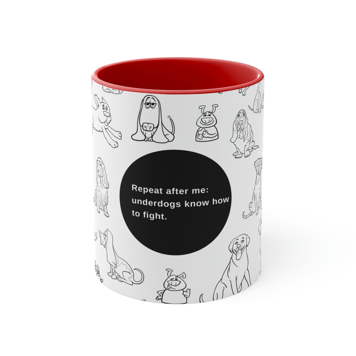 Underdog Black and White Accent Mug