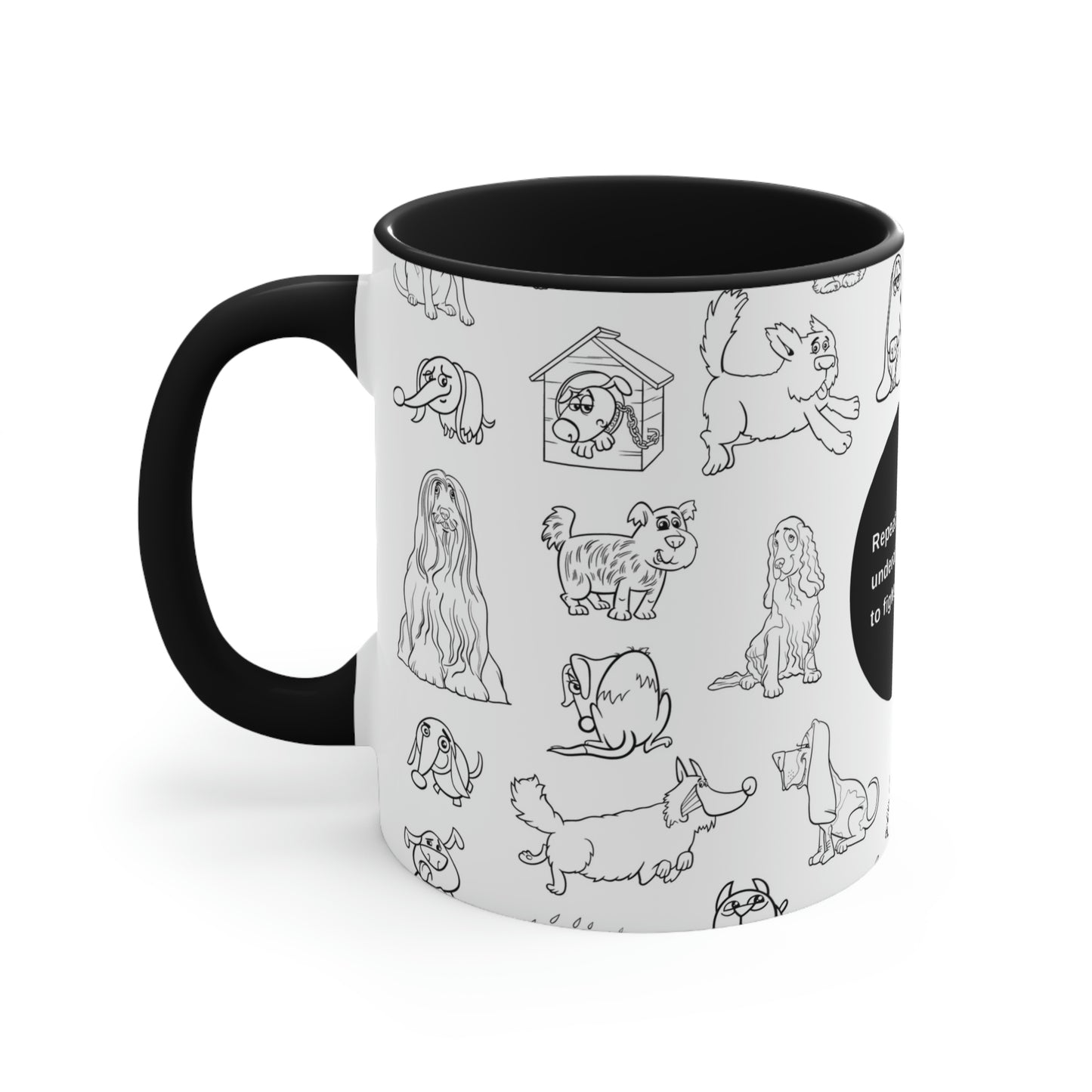 Underdog Black and White Accent Mug