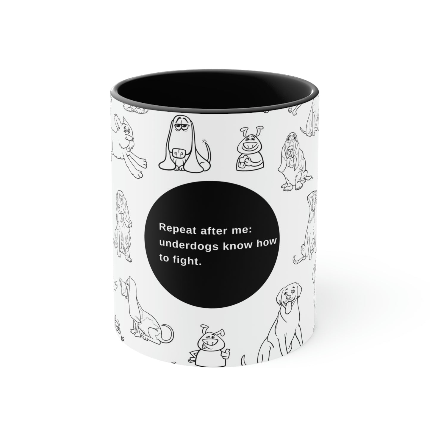 Underdog Black and White Accent Mug
