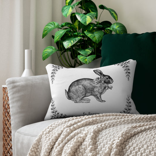 French Country Bunny Lumbar Pillow