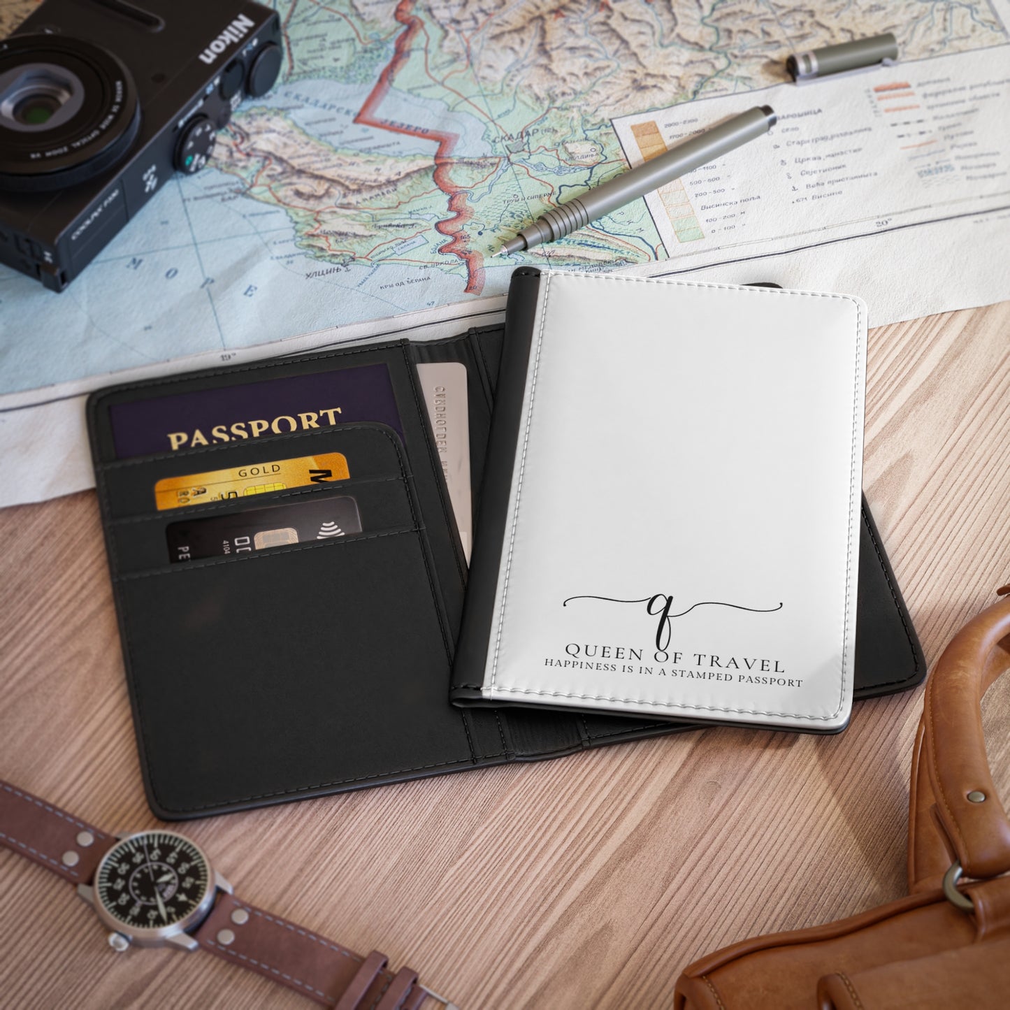 Queen of Travel Passport Cover