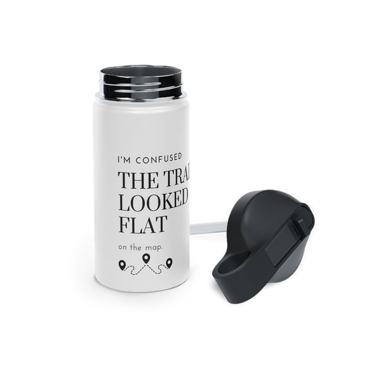 Stainless Steel Water Bottle, Standard Lid with Funny Hiking Message