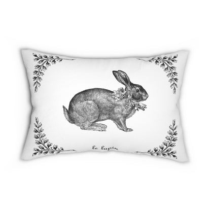 French Country Bunny Lumbar Pillow