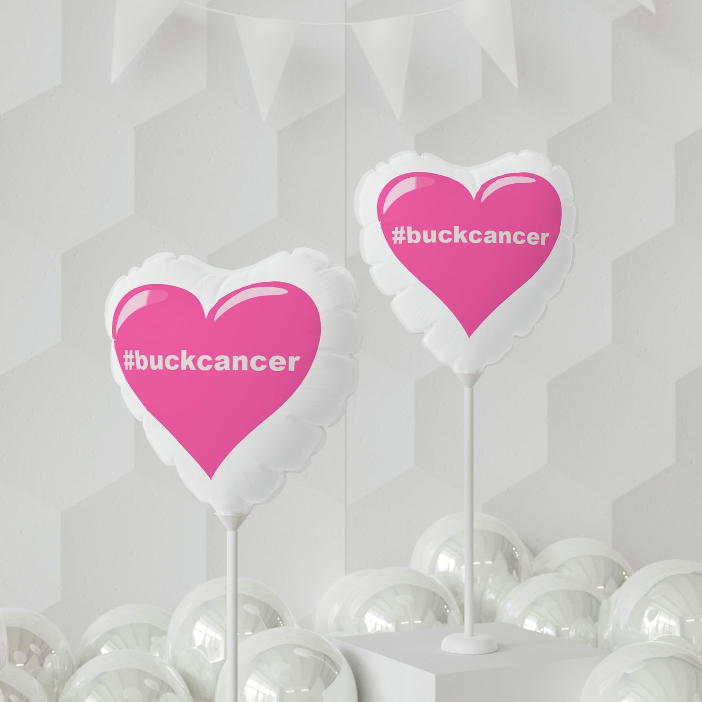 #buckcancer Balloon (Round and Heart-shaped), 11"