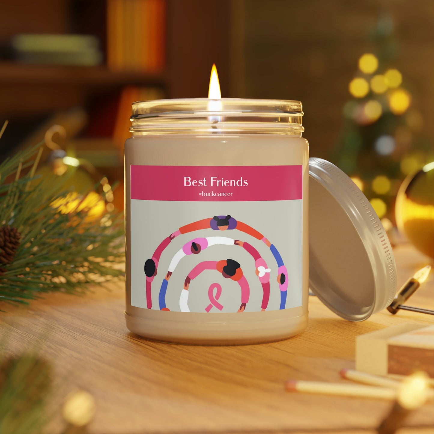 "Best Friends" "Buck Cancer" Scented Candle, 9oz