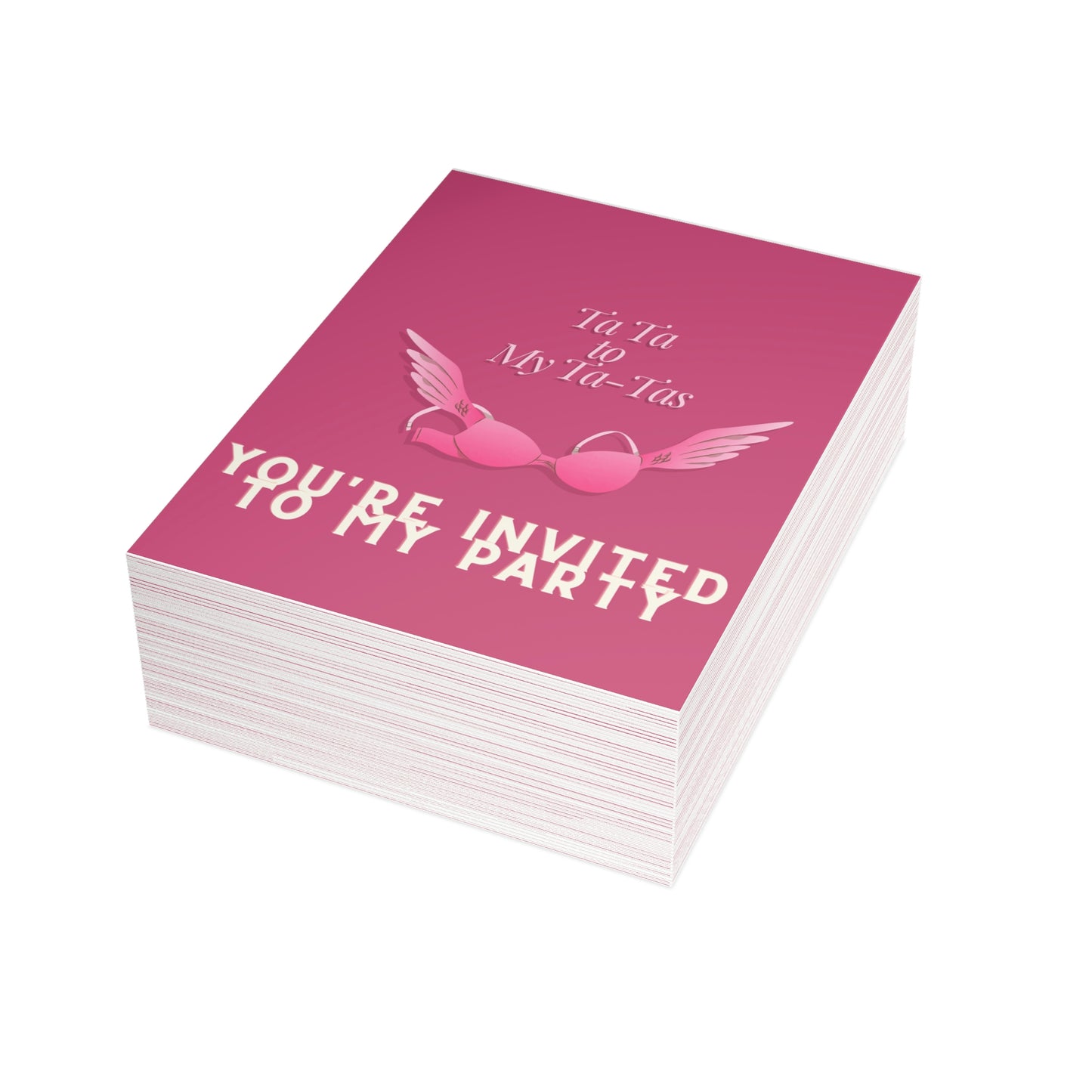 "Ta Ta to My Ta-Tas" Party Greeting Card Bundles (envelopes not included)