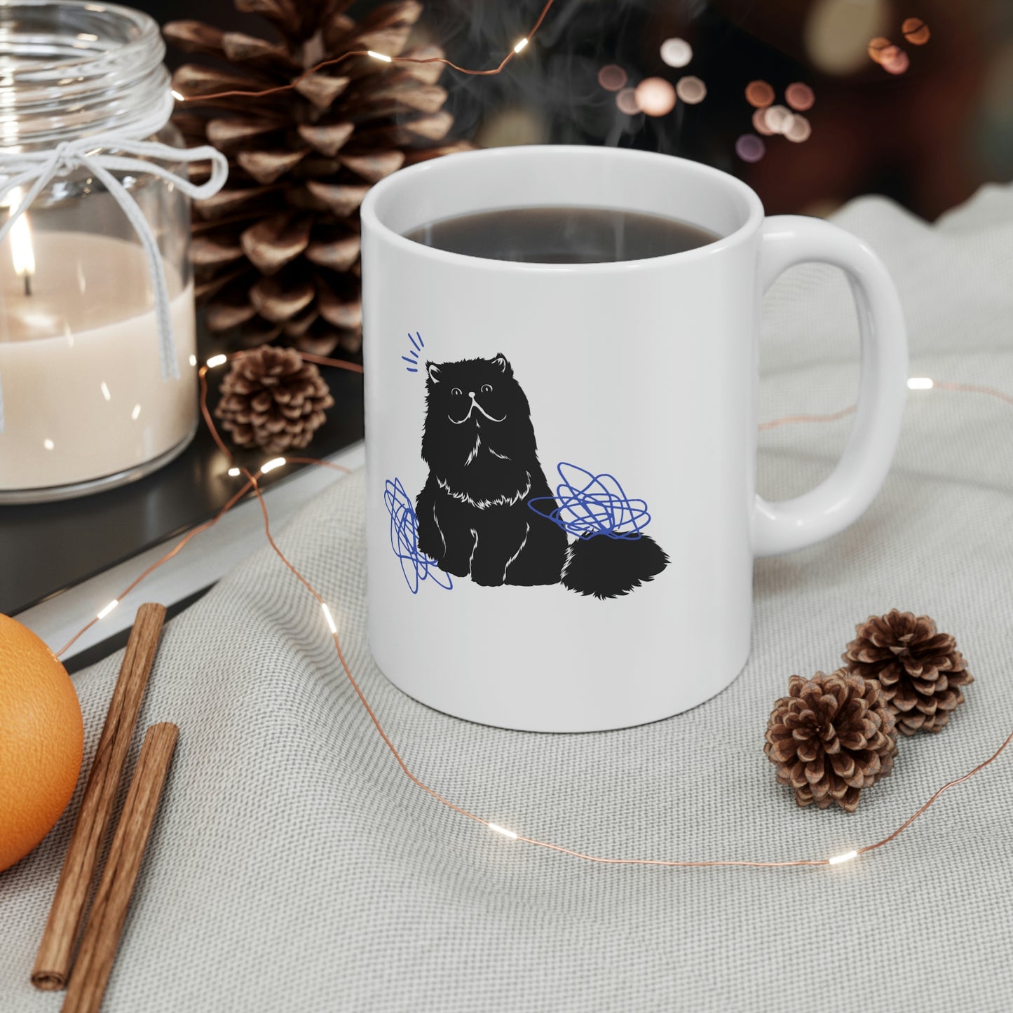 Cat Hair Ceramic Coffee Cups, 11oz, 15oz