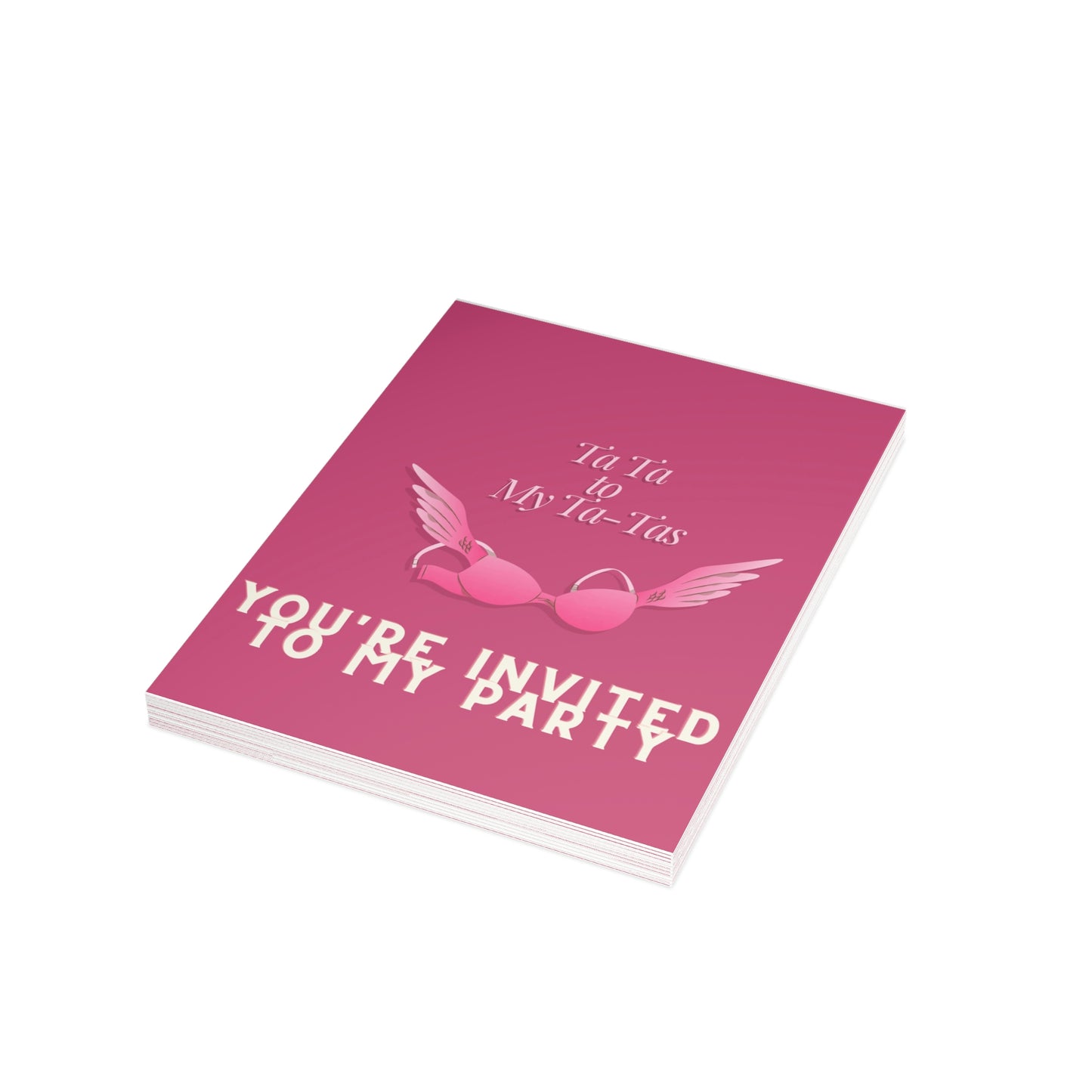 "Ta Ta to My Ta-Tas" Party Greeting Card Bundles (envelopes not included)
