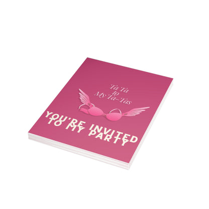 "Ta Ta to My Ta-Tas" Party Greeting Card Bundles (envelopes not included)