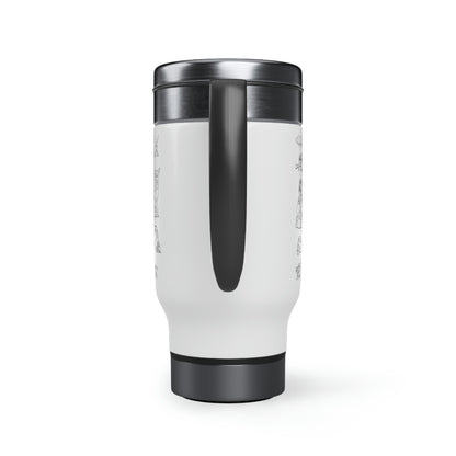 "Underdogs know how to fight" Stainless Steel Travel Mug with Handle, 14oz