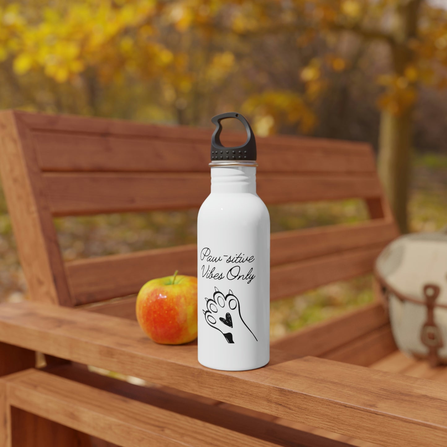 Paw-sitive Vibes Only Stainless Steel Water Bottle