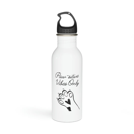 Paw-sitive Vibes Only Stainless Steel Water Bottle