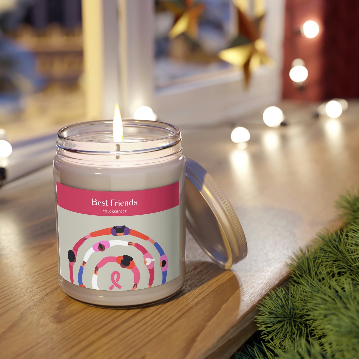 "Best Friends" "Buck Cancer" Scented Candle, 9oz