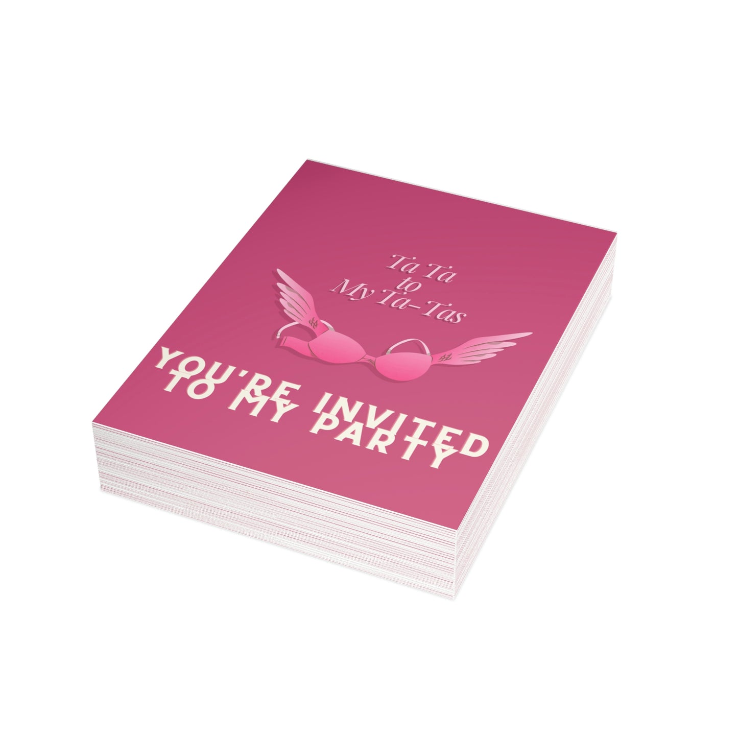"Ta Ta to My Ta-Tas" Party Greeting Card Bundles (envelopes not included)