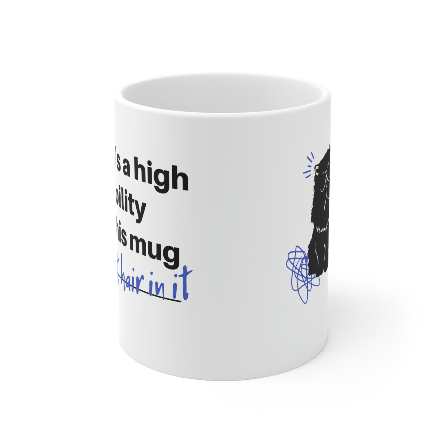 Cat Hair Ceramic Coffee Cups, 11oz, 15oz