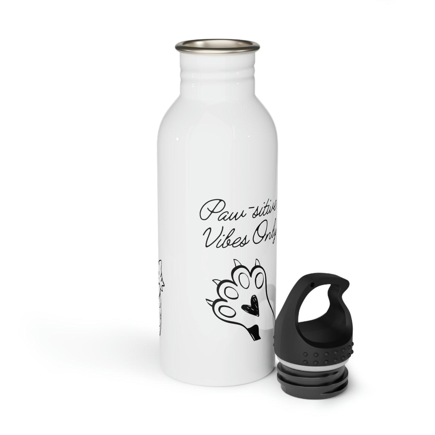 Paw-sitive Vibes Only Stainless Steel Water Bottle