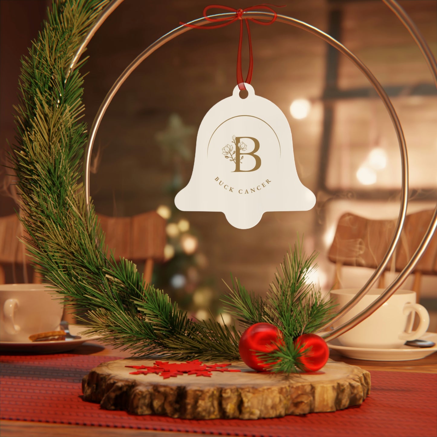 "Buck Cancer" Metal Ornament