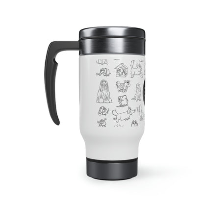 "Underdogs know how to fight" Stainless Steel Travel Mug with Handle, 14oz