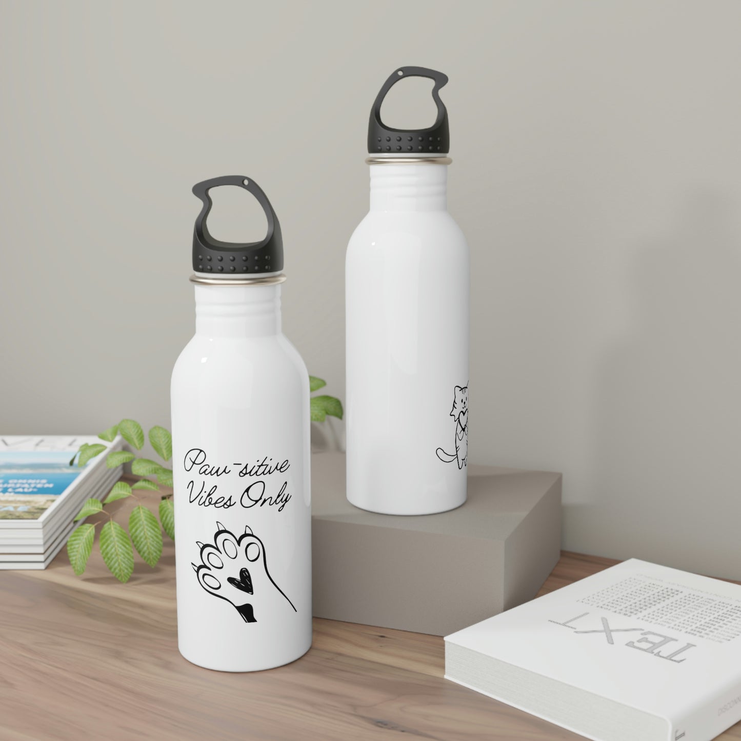 Paw-sitive Vibes Only Stainless Steel Water Bottle
