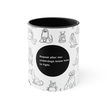 Underdog Black and White Accent Mug