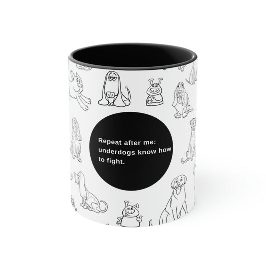 Underdog Black and White Accent Mug